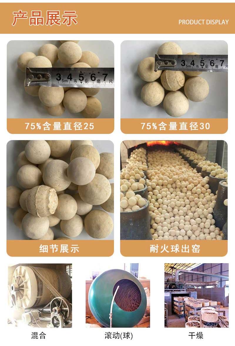 耐火球(75%含量直徑25/30)產品展示